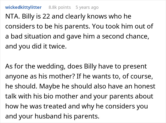 Comment discussing woman letting nephew call her mom, causing bio mom to lose it and demand a stop to it. Comment discussing woman letting nephew call her mom, causing bio mom to lose it and demand a stop to it.