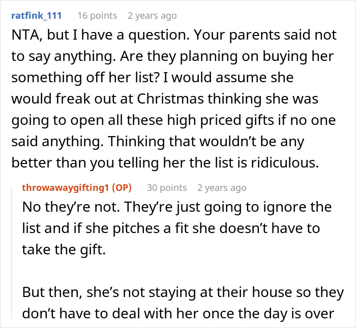 Reddit discussion about dealing with a complicated SIL Christmas gift list and family gift-giving challenges. Reddit discussion about dealing with a complicated SIL Christmas gift list and family gift-giving challenges.