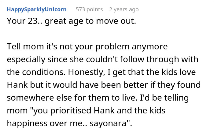 23-year-old faces family backlash for moving out, leaving mom with no childcare options and strained family relationships. 23-year-old faces family backlash for moving out, leaving mom with no childcare options and strained family relationships.