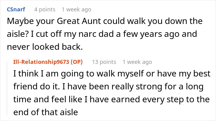 Screenshot of a forum discussion about bride&rsquo;s parents throwing tantrums and great aunt getting involved before the wedding.