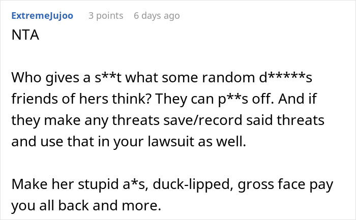 Reddit comment discussing a makeup artist pretending to be sick on a woman&rsquo;s wedding day for easy money.