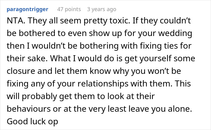 Reddit comment about toxic family dynamics and dealing with a gay bro who mistreated his sister years ago. Reddit comment about toxic family dynamics and dealing with a gay bro who mistreated his sister years ago.