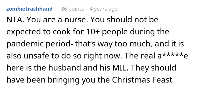 Screenshot of a Reddit comment explaining why reheating pizza for MIL during Christmas is unreasonable and unsafe amid the pandemic. Screenshot of a Reddit comment explaining why reheating pizza for MIL during Christmas is unreasonable and unsafe amid the pandemic.