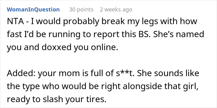 Screenshot of an online comment discussing a woman putting coworker on blast on social media and consequences.