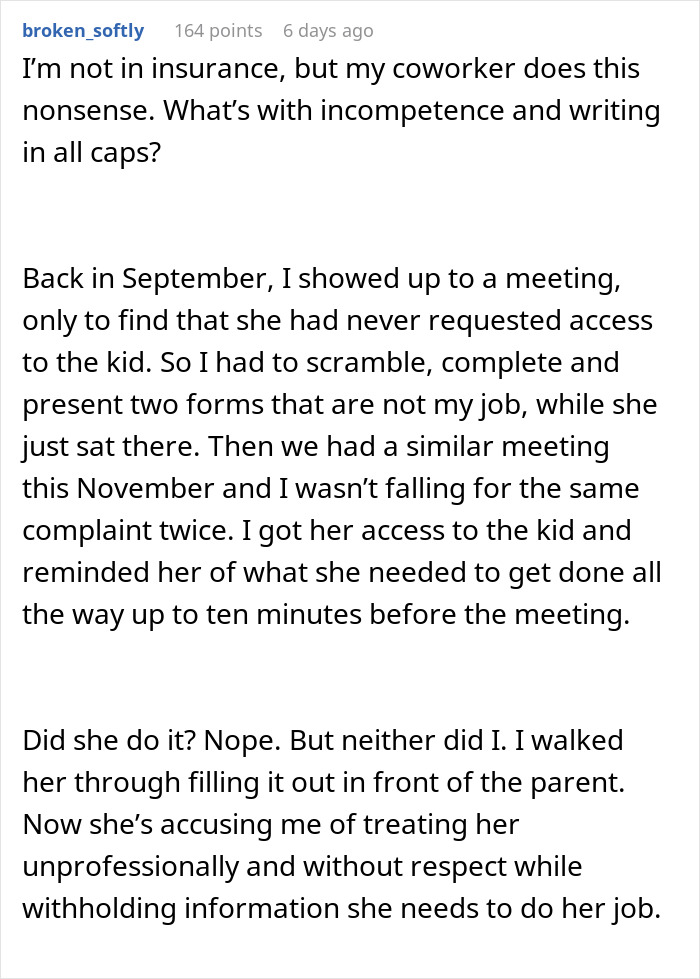 Text post about a coworker refusing to fix her own mistake and getting mad when called out on it at work. Text post about a coworker refusing to fix her own mistake and getting mad when called out on it at work.