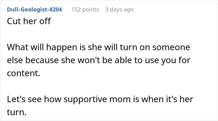 Comment discussing anger over sister building TikTok fame by lying and concerns about family believing the false content. Comment discussing anger over sister building TikTok fame by lying and concerns about family believing the false content.