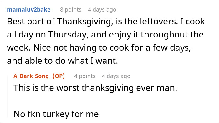 Comments about enjoying Thanksgiving leftovers and disappointment over missing turkey during an expensive Thanksgiving dinner. Comments about enjoying Thanksgiving leftovers and disappointment over missing turkey during an expensive Thanksgiving dinner.