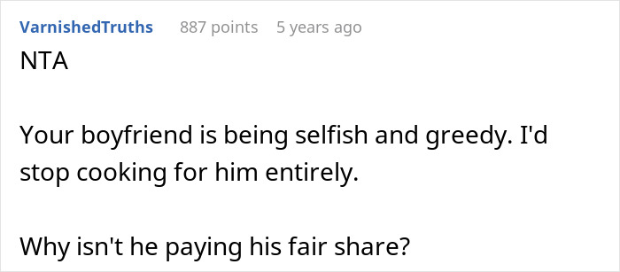 Woman rethinks relationship after boyfriend salts entire pot of chili, highlighting selfish and greedy behavior. Woman rethinks relationship after boyfriend salts entire pot of chili, highlighting selfish and greedy behavior.