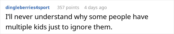 Text post reading I'll never understand why some people have multiple kids just to ignore them, highlighting phone dependence impact. Text post reading I'll never understand why some people have multiple kids just to ignore them, highlighting phone dependence impact.