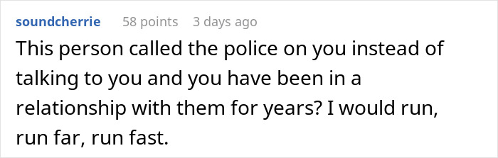 Online discussion with users giving advice after woman’s boyfriend calls the police over her novel’s contents.