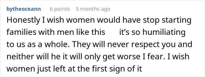 Comment expressing frustration about husbands who won’t stand up to their mothers, causing wives to consider walking away.