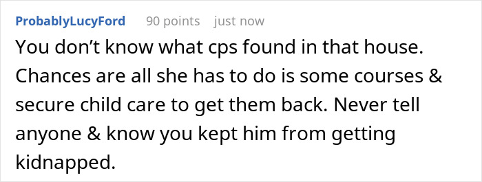 Comment about woman feeling guilty after calling CPS regarding a coworker&rsquo;s 9-year-old child situation.