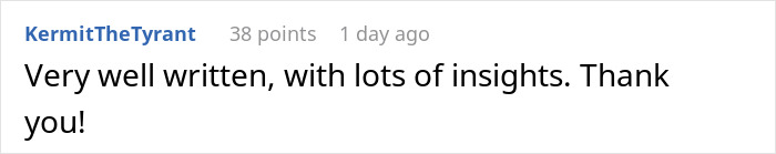 Screenshot of an online comment praising a well-written and insightful article about subtle red flags indicating job insecurity.