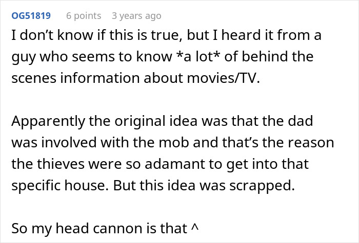 Text excerpt discussing Macaulay Culkin addressing theories about Kevin’s dad’s job in Home Alone, revealing behind-the-scenes info. Text excerpt discussing Macaulay Culkin addressing theories about Kevin’s dad’s job in Home Alone, revealing behind-the-scenes info.