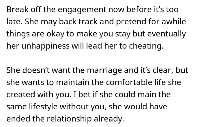 Alt text: Man reconsidering engagement after fiancée’s unexpected request months before wedding causes distress and doubt.