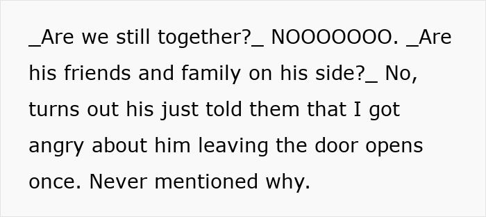 Text post showing a guy venting online about his girlfriend wanting him to close her closet door. Text post showing a guy venting online about his girlfriend wanting him to close her closet door.
