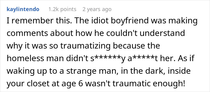 Screenshot of an online comment where a guy vents about his girlfriend wanting him to close her closet door. Screenshot of an online comment where a guy vents about his girlfriend wanting him to close her closet door.