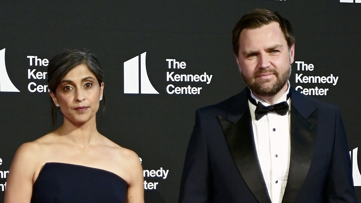 JD Vance and Usha attending a formal event at The Kennedy Center amid marriage speculation and viral hug discussions.