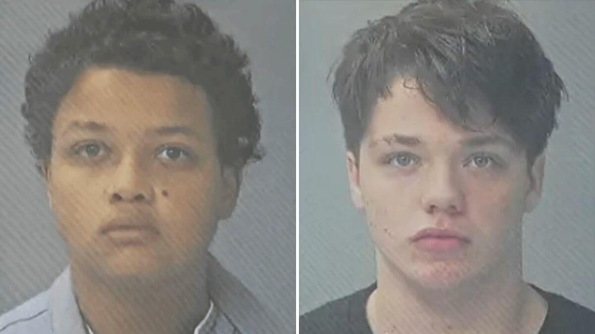Mugshots of two teens charged with homicide after a brutal attack on a 14-year-old girl.