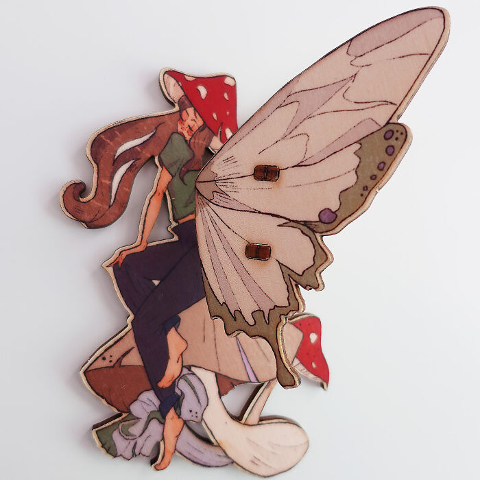 I Turn My Illustrations Into Small Wooden Fairies, And Each One Has Its Own Magical Personality