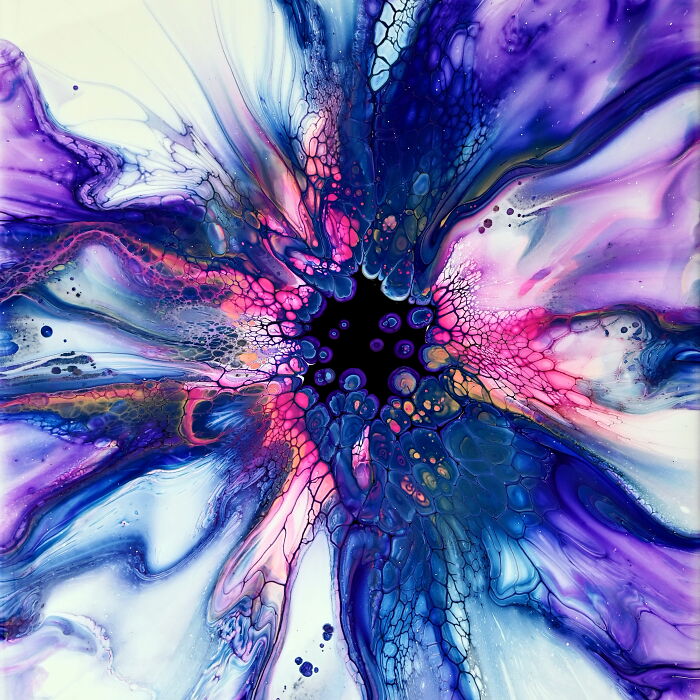 You Can Make Art With Just A Blow Dryer And Fluid Acrylics