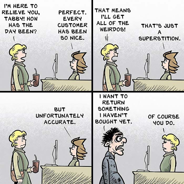 If You’ve Ever Worked Retail, These 50 Comics Might Feel Very Relatable (New Pics)