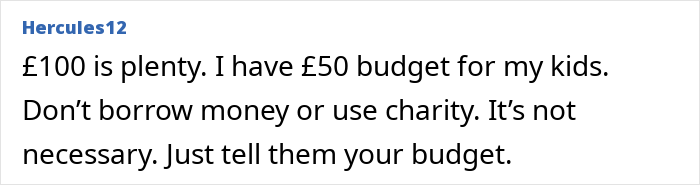 Comment on a forum about a man promising to contribute money per kid for Christmas but changing his mind, causing mom to panic. Comment on a forum about a man promising to contribute money per kid for Christmas but changing his mind, causing mom to panic.