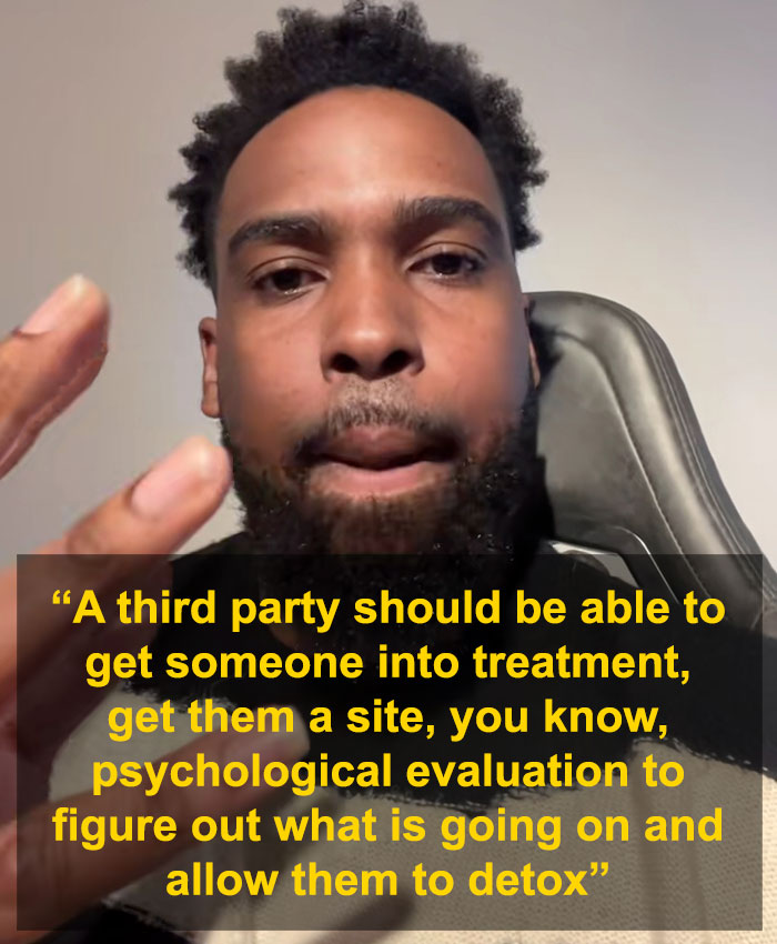 Man speaking seriously in a close-up video about struggling Nickelodeon star&rsquo;s motel stay and emotional health.