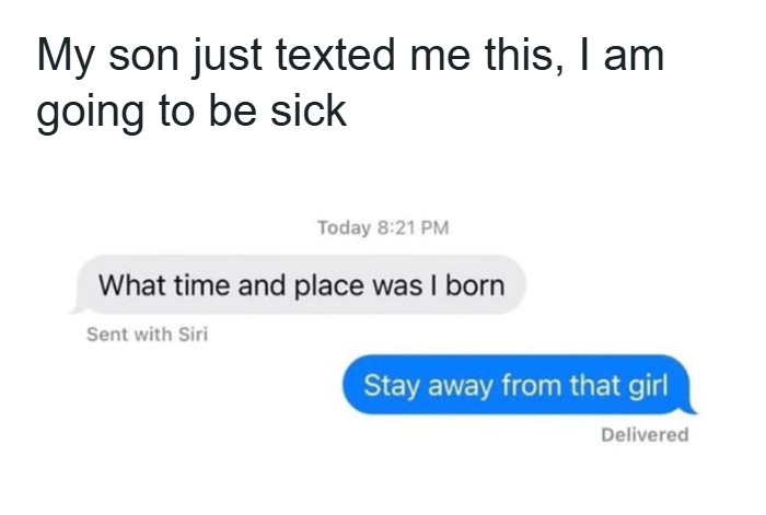 Text message exchange showing a funny conversation, part of 120 hilarious memes that ease stress and bring laughter.