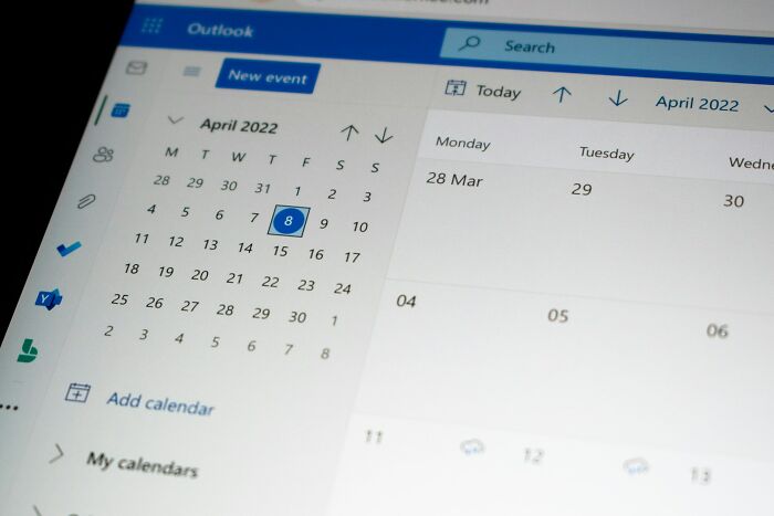 Close-up of a digital calendar showing small design mistakes in date layout and navigation usability.