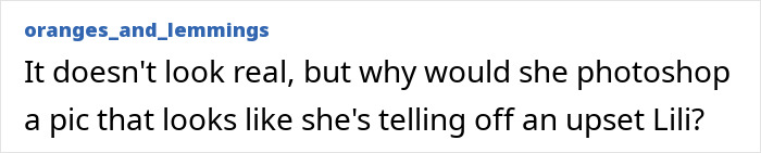 Comment discussing skepticism about Prince Harry and Meghan Markle's holiday snap, questioning its authenticity and possible manipulation. Comment discussing skepticism about Prince Harry and Meghan Markle's holiday snap, questioning its authenticity and possible manipulation.