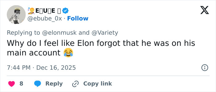 Tweet from user ebube_0x replying to Elon Musk about a comment sparking online frenzy involving Sydney Sweeney’s chest. Tweet from user ebube_0x replying to Elon Musk about a comment sparking online frenzy involving Sydney Sweeney’s chest.