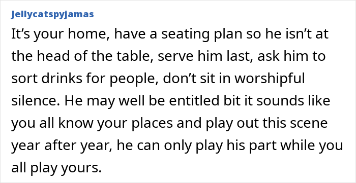 Woman calls out men who feel entitled to do nothing during Christmas, sharing strategies to manage the holiday dynamic.