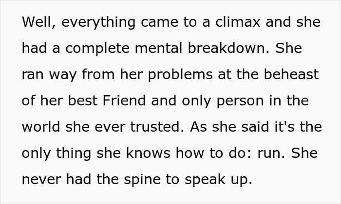 Man left without closure as fianc&eacute; disappears before wedding, then hears from her 16 years later revealing her mental breakdown.