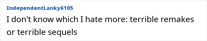Screenshot of a user comment criticizing Disney remakes as terrible and reflecting concerns about soulless adaptations. Screenshot of a user comment criticizing Disney remakes as terrible and reflecting concerns about soulless adaptations.