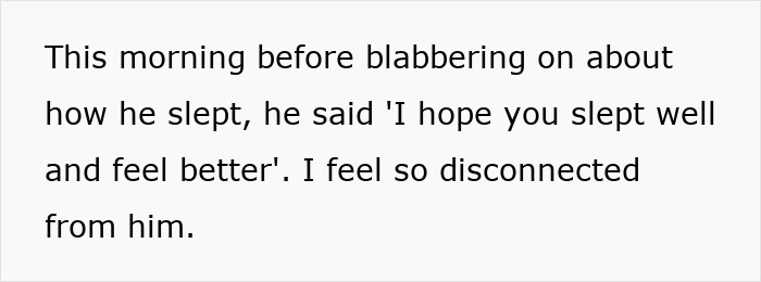 Text on a digital note describing feeling disconnected from boyfriend after a birthday gift of petrol money.