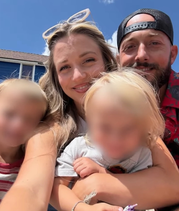 Family photo outdoors with children and parents, highlighting children’s heartbreaking words after dad’s disturbing behavior on mountain.
