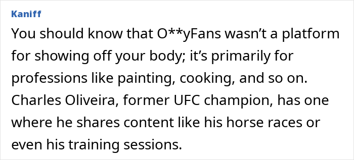 Comment discussing the transition of a tennis star to adult content creation, mentioning breast enhancement and earnings. Comment discussing the transition of a tennis star to adult content creation, mentioning breast enhancement and earnings.