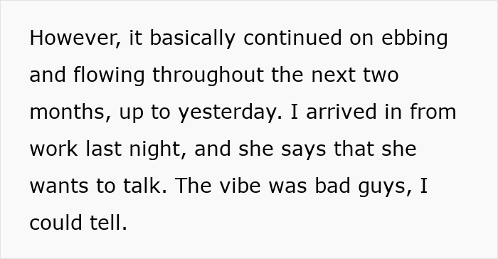 Excerpt of a man describing his fiancée’s unexpected request months before wedding that made him rethink everything. Excerpt of a man describing his fiancée’s unexpected request months before wedding that made him rethink everything.