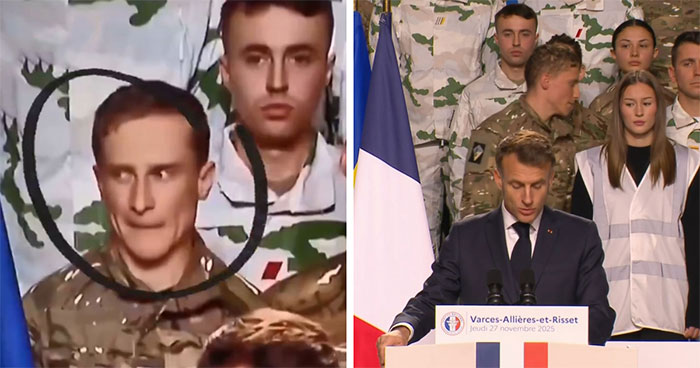“Everyone Felt It”: Conspiracy Theorists Go Wild Over Clip Of Soldier During Presidential Speech