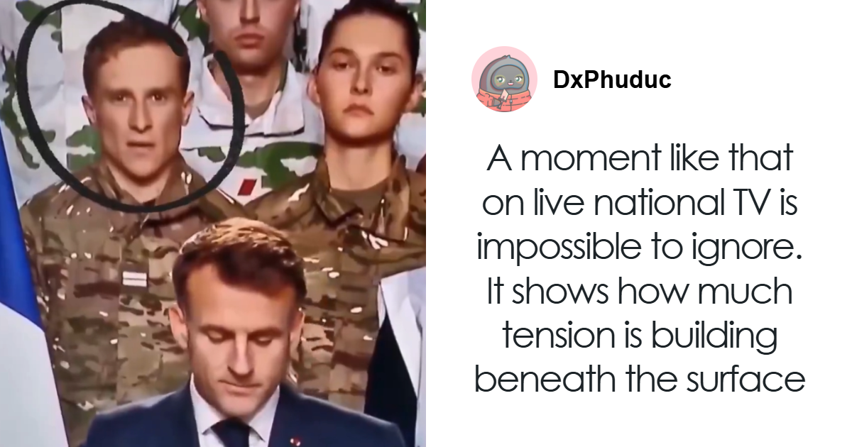 “France Is Boiling”: French Soldier’s “Odd” Behavior Behind Macron Before Abruptly Leaving The Stage Sparks Conspiracy Theories