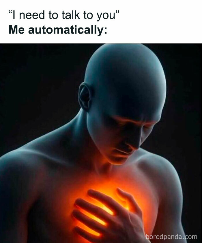 Person clutching glowing chest, depicting intense emotion, illustrating funny memes about strong feelings and reactions.