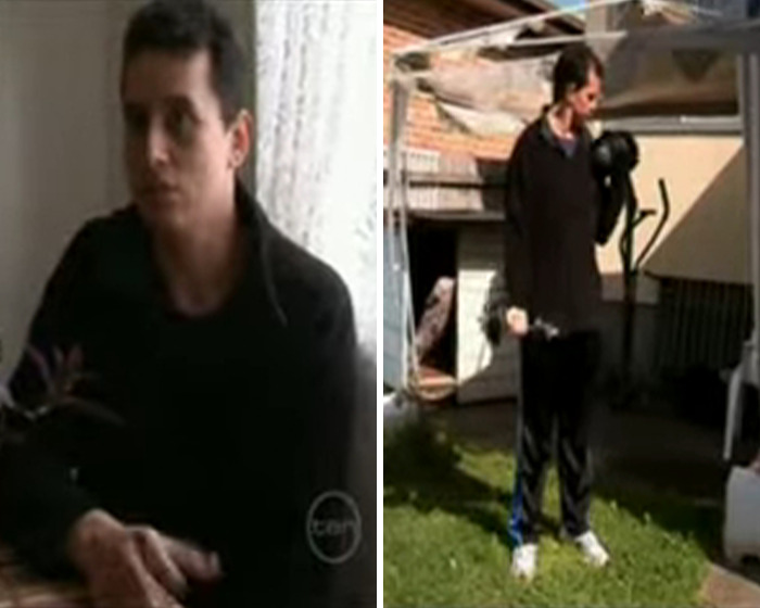 Man identified as hero cop who stopped Bondi Beach attacker performing exercise outdoors in casual clothing.