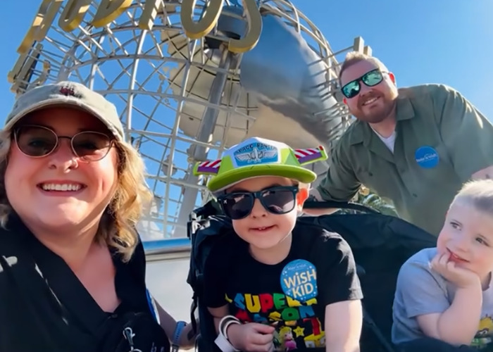 Family with terminally ill kids enjoying a day out, highlighting the mom involved in the Hilary Swank apology controversy. Family with terminally ill kids enjoying a day out, highlighting the mom involved in the Hilary Swank apology controversy.
