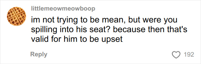 Comment on social media about a flight incident involving body-shaming and a seatmate upsetting a woman. Comment on social media about a flight incident involving body-shaming and a seatmate upsetting a woman.