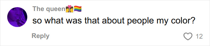 Comment on social media questioning people of color, related to racist Cinnabon worker viral tirade and criminal past reveal. Comment on social media questioning people of color, related to racist Cinnabon worker viral tirade and criminal past reveal.