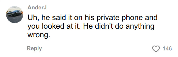 Comment on social media reading he said it on private phone and didn’t do anything wrong in a body-shaming flight incident discussion. Comment on social media reading he said it on private phone and didn’t do anything wrong in a body-shaming flight incident discussion.