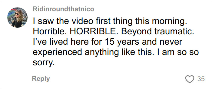 Screenshot of a social media comment reacting to a viral video exposing a serial creep involved in a NYU shove incident. Screenshot of a social media comment reacting to a viral video exposing a serial creep involved in a NYU shove incident.