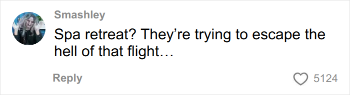 Comment on social media post about airplane parents kids noise, expressing frustration humorously about flight noise escape attempts.