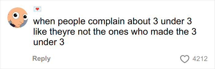 Comment about parents managing noise from kids on an airplane, highlighting challenges of traveling with young children.